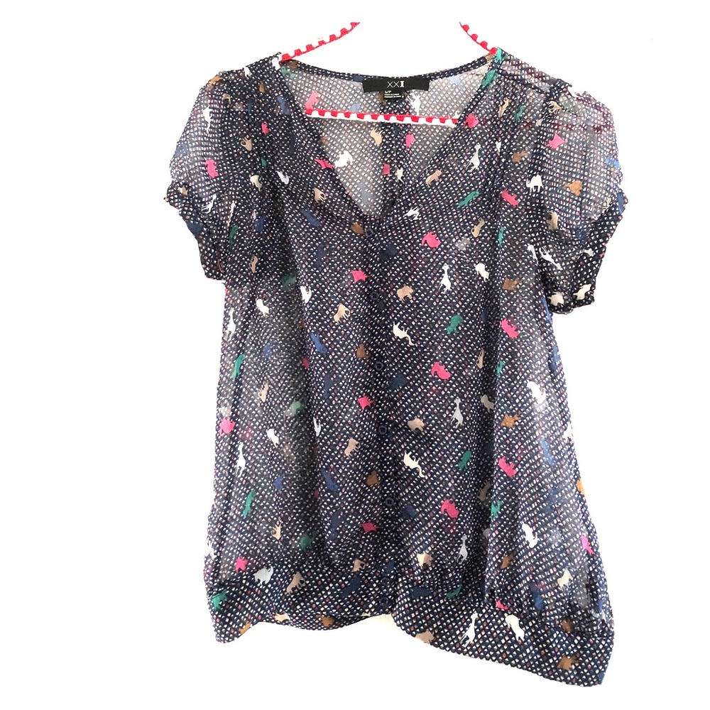 Sheer Animal print blouse
